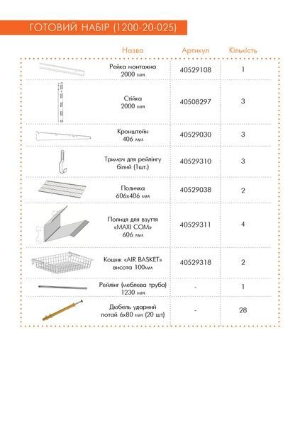 Гардеробная система набор WHITE Edition ТМ "KOLCHUGA" (Кольчуга) (1200-20-025) 1200-20-025 фото