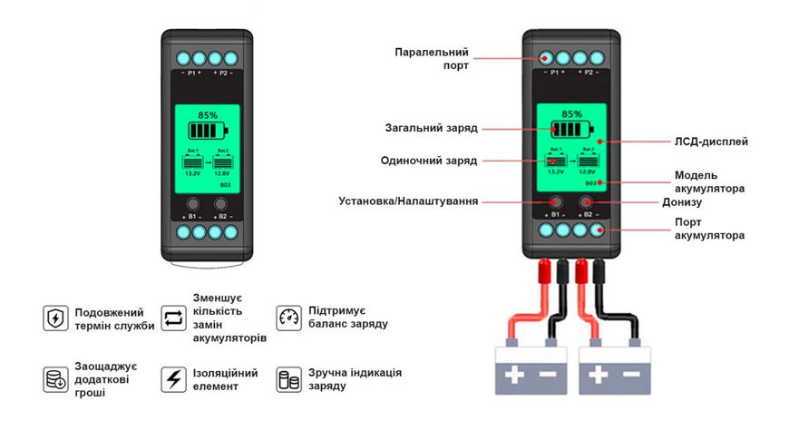 УНІВЕРСАЛЬНИЙ Вирівнювач заряду акумулятора НА10 1752950457 фото