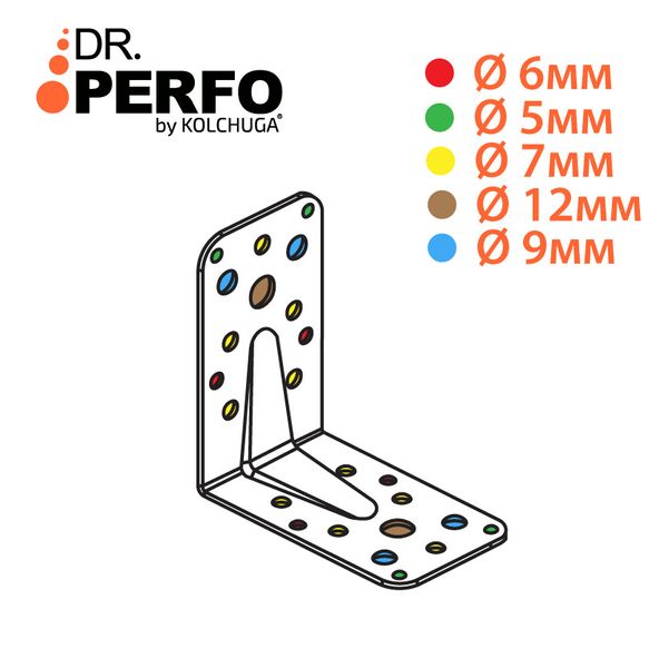 Куточок перфорований посилений (100х100х60х2,5мм) ТМ "KOLCHUGA" (Кольчуга) (40305260) 40305260 фото