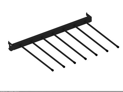 Полиця універсальна на 7 вішаків (брючниця) (600х410 мм) BLACK Edition чорна ТМ "KOLCHUGA" (Кольчуга) (40529346) 40529346 фото