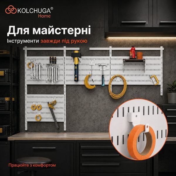 Крючок навесной (32х43х40 мм) ТМ "KOLCHUGA" (Кольчуга) белый (40529367) 40529367 фото