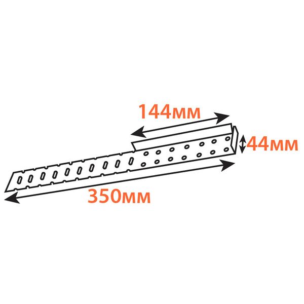 Планка для монтажу косоурів (350х44х15 мм) ПРАВА ТМ "KOLCHUGA" (Кольчуга) (40312118) 40312118 фото
