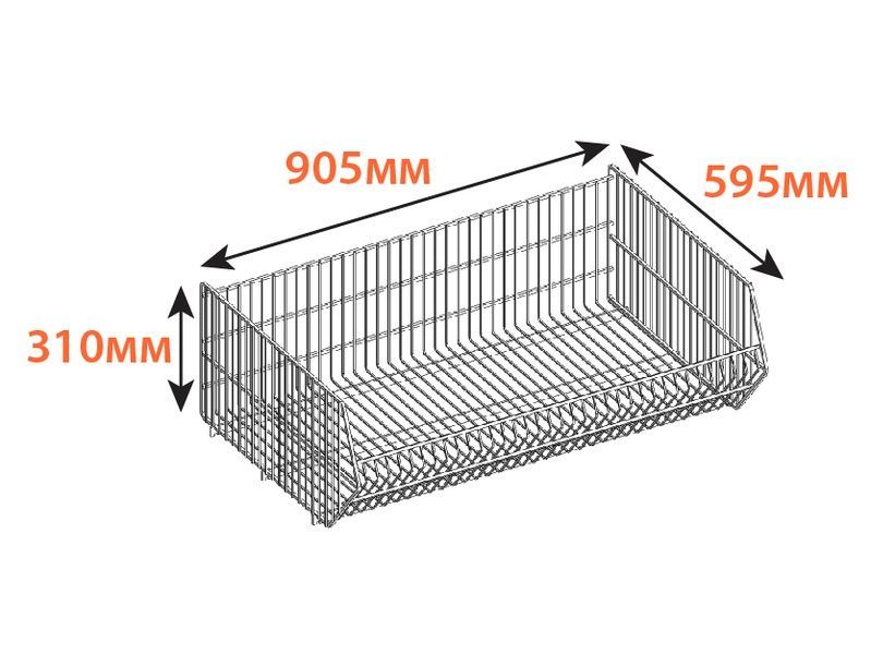 Корзина торгівельна оцинкована (890х600х300 мм) ТМ "KOLCHUGA" (Кольчуга) 4978362649 фото