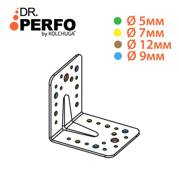 Куточок перфорований посилений (105х105х90х3мм) ТМ "KOLCHUGA" (Кольчуга) (40305250) 40305250 фото