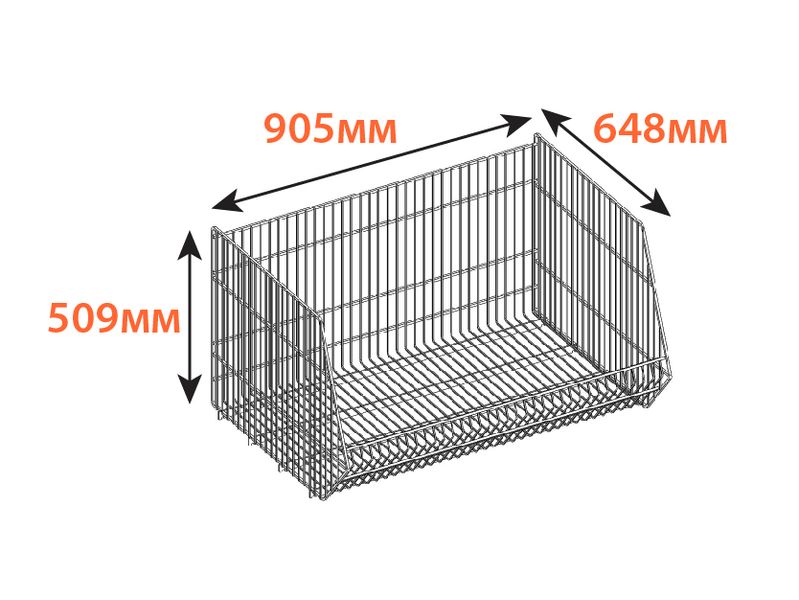 Корзина торгівельна оцинкована (890х650х500 мм) ТМ "KOLCHUGA" (Кольчуга) 4978362650 фото