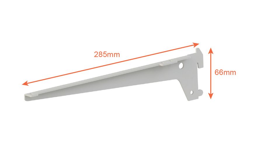 Кронштейн одинарний (270 мм) для ДСП/скла/дерева (комплект 2 шт) білий ТМ "KOLCHUGA" (Кольчуга) (60829071) 60829071 фото