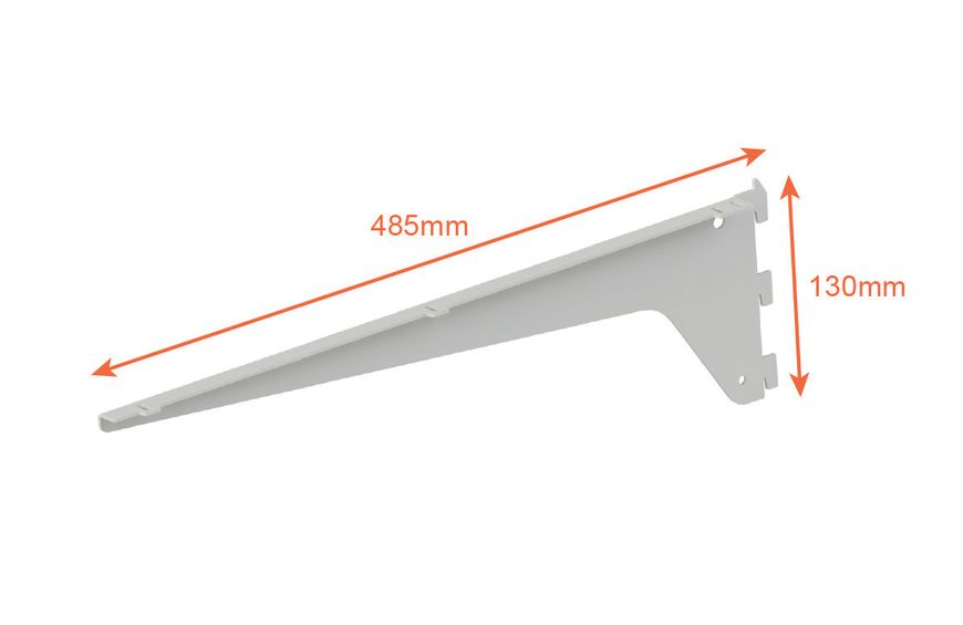 Кронштейн одинарный (470 мм) для ДСП/стекла/дерева ( комплект 2шт) белый ТМ "KOLCHUGA" (Кольчуга) (60829118) 60829118 фото