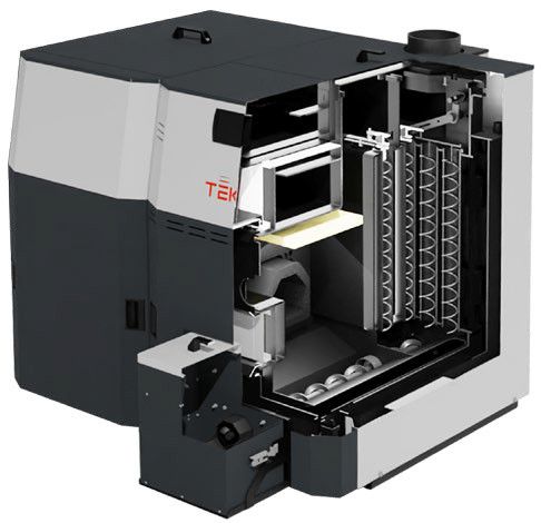 Стальной котел на пеллете с самоочищающейся горелкой, автоматическим золоудалением и очисткой теплообменника Komfort 12 1727890106 фото
