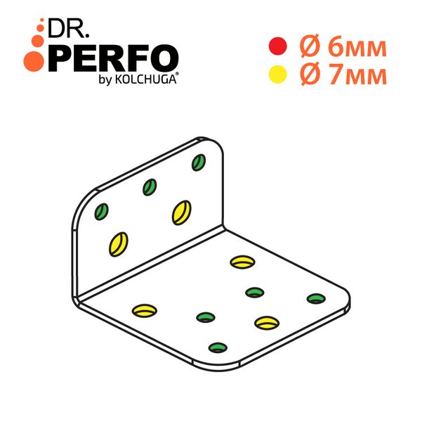 Куточок перфорований асиметричний (60х35х60х2,5 мм) ТМ "KOLCHUGA" (Кольчуга) (40305320) 40305320 фото