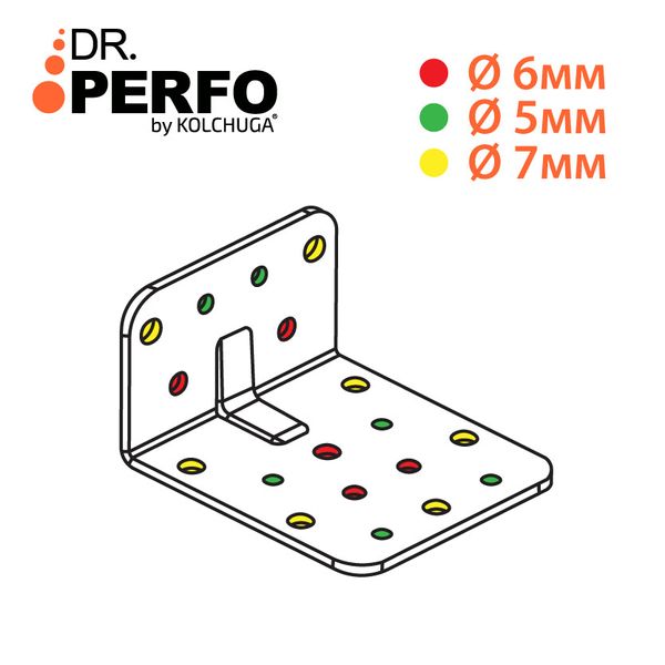 Куточок перфорований посилений (90х48х76х3 мм) ТМ "KOLCHUGA" (Кольчуга) (40305317) 40305317 фото