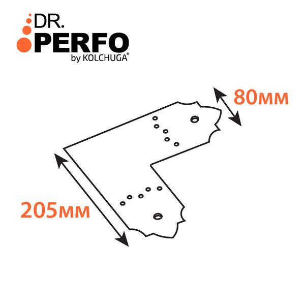 З'єднувач декоративний перфорований L - подібний (205х80х2мм) ТМ "KOLCHUGA" (Кольчуга) (40312096) 40312096 фото